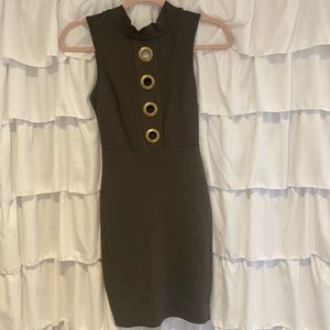 High neck line, army green dress. Worn once.